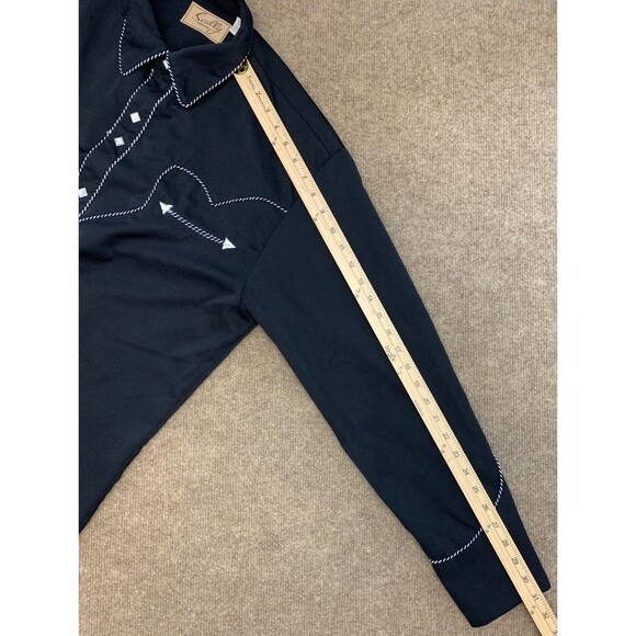 Scully Shirt Mens M Western Long Sleeve Embroidered Diamond Snap Cowboy - Picture 6 of 8